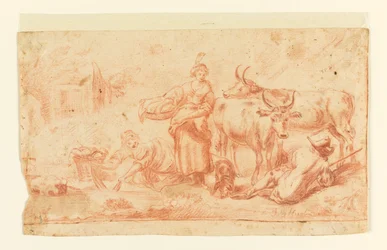Women Doing Washing Near a Cow-Herd
