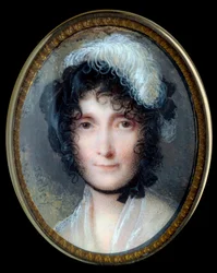 Portrait of Laetitia Bonaparte, mother of Napoleon Bonaparte. Miniature painting on ivory by Jean Baptiste Isabey