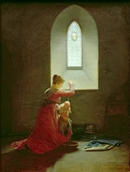 Genevieve of Brabant Baptising her Son in Prison