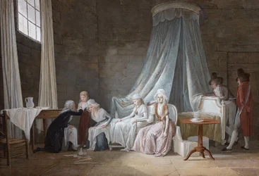 Madame Royale healed by Brunier on January 24th 1793. The royal family at the Temple Prison