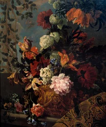 Still Life of Flowers. Painting by Jean Baptiste Monnoyer (17th century) Marseille, Musee des Beaux Arts