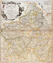 Map of Champagne (France) (engraving)