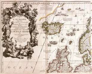Map of Iceland and Northern British Isles, in the North Sea
