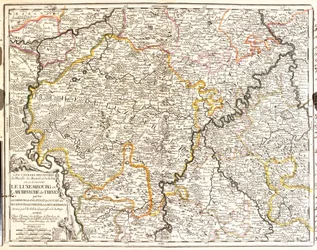 Map of Luxembourg and Diocese of Treves (Germany)