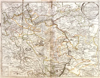 Map of Rhineland-Palatinate and part of Bavaria (Engraving)