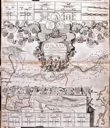 Map of the Canal du Midi, with Its Aqueducts