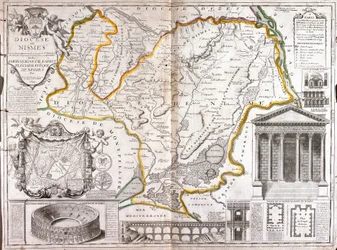 Map of the Diocese of Nimes (France)