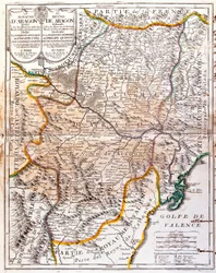 Map of the Kingdom of Aragon (Spain)