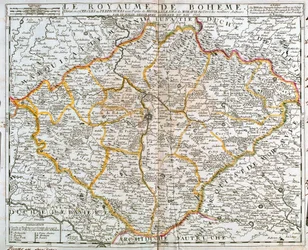 Map of the Kingdom of Bohemia (Czech Republic)