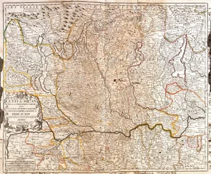 Map of the Area of Milan (Italy)
