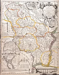 Map of the diocese of Uzes (France)