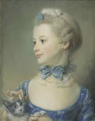The Little Girl with the Cat Marie-Anne Huquier, 1747