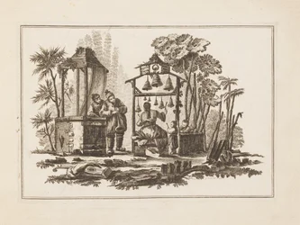 Figure Playing Bells, from "Nouveau Cahier de Six Feuilles De Différents Sujets Chinois Historiés"