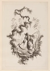 Figure with Scythe Under Bough