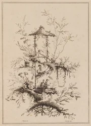 Plate from a Set of Chinoiserie Representations