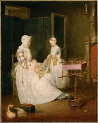 Chardin, The Diligent Mother / around 1739-40