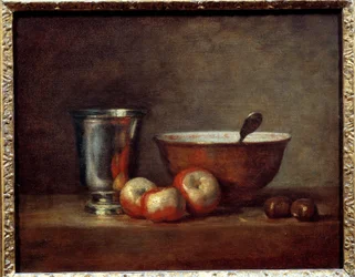 The silver cup. Painting by Jean Baptiste Simeon Chardin (1699-1779)