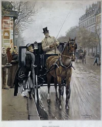 Elegant Woman in a Carriage in Paris: 