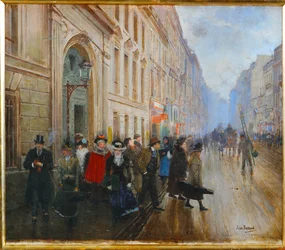Students Leaving the Conservatoire, the Music Academy in Paris