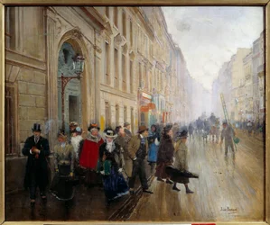 The Exit of the Conservatory in the Rue du Faubourg Poissonnière