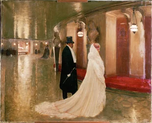 The Subscribers - An Elegant Couple Entering a Box at the Paris Opera
