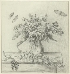 Still Life with Flower Arrangement, Fruits, and Insects