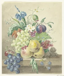 Still Life of Flowers and Fruits