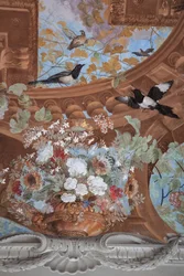 Vine shoots, grapes, flowers and birds (detail)
