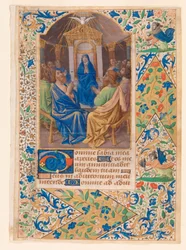 The Pentecost or Descent of the Holy Spirit, from a Book of Hours
