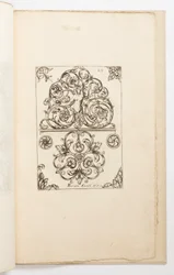 Plate 12, from Diverses pièces de serruriers (Various Designs for Locksmiths)