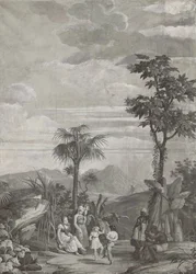 The Children Dance, Wallpaper Panel from the Series Paul et Virginie, by Dufour & Cie, c.1823