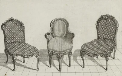 Chaise de Canne, Fauteuil en Cabriolet, Chaise de Canne, published mid-1770s