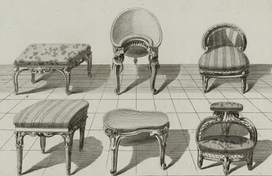 Tabourets, Bidets de Toilette, Marchepied, published mid-1770s