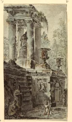 Architectural Fantasy with Figures Bathing