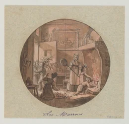 Design for a Painted Porcelain Plate, Les Marrons (Chestnuts) for the Dessert Service