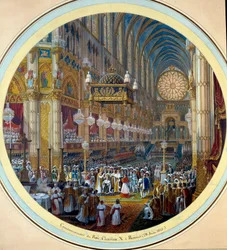 The coronation of Charles X in the Cathedral of Reims, 28 May 1825 (Watercolor by Jean Charles Develly, 1825)