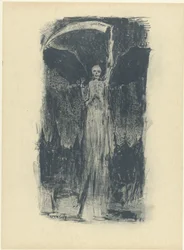 Death Appears in the Sky Above a Castle Castle of Death Le chateau de la Mort L