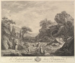 Traveling Women Drinking Water, 1758