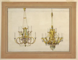 Design for Two Gilt Bronze Chandeliers