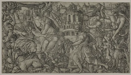 A King and Diana Receiving Huntsmen