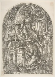 Saint John Sees Seven Gold Candlesticks, from the Apocalypse