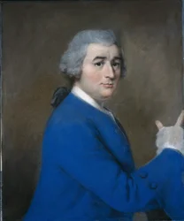 David Garrick, in high overcoat