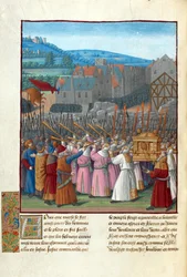 Joshua and the Fall of Jericho. Illustration in Flavius Josephus "Antiquities of the Jews"
