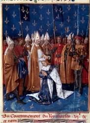 Sacred Charles VI in Reims in 1380. Miniature in 