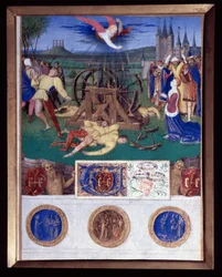 The martyrdom of Catherine of Alexandria, miniature from 