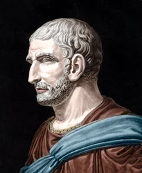 Portrait of Lucius Junius Brutus - Lucius Junius Brutus (509-545 BC) - legendary founder of the Roman Republic - engraving by Jean Francois Janinet (1752-1814)