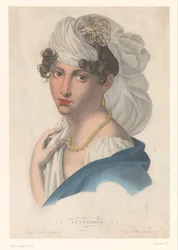 Woman with Gold Earring, Necklace, and White Veil
