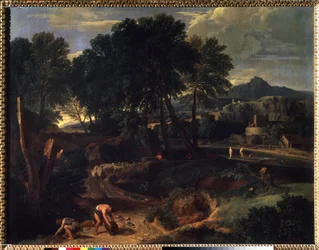 Landscape with a Flock of Sheep on Road