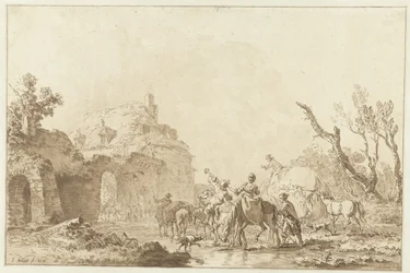 Travelers by a Gate