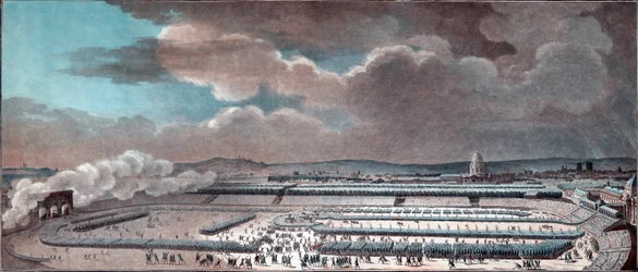 The Festival of the Federation (celebrating the constitutional monarchy). Paris, Champ-de-Mars, on July 14